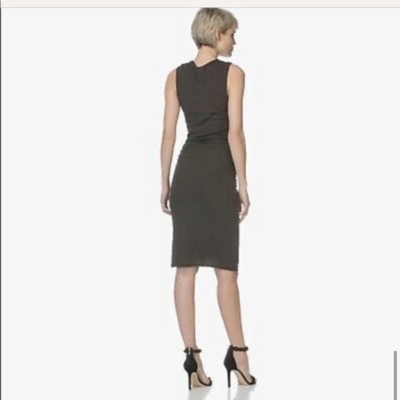 James Perse Side Draped Jersey Dress Abyss Dark Gray Small (1) - Picture 5 of 9